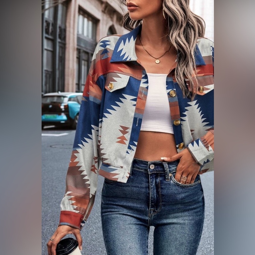 NWOT No name cropped Aztec tribal jacket. Fits like a small.